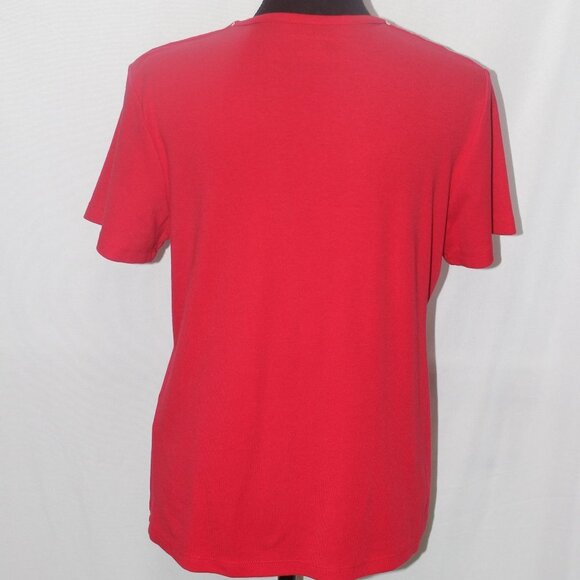 Allison Daley Petite V-Neck Embroidery Knit Top - Picture 4 of 8